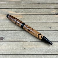 Image 1 of Handmade Spalted English Walnut Ballpoint Pen: Black Chrome Finish