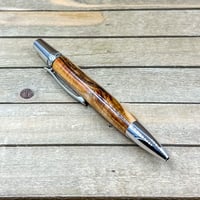 Image 1 of Handmade Plum Reclaimed Wood Ballpoint Pen in Rhodium Hardware 