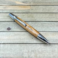 Image 2 of Handmade Plum Reclaimed Wood Ballpoint Pen in Rhodium Hardware 