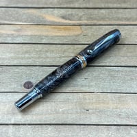 Image 3 of Handmade Buckeye Burl Rollerball Pen with Chrome and Gold Accents