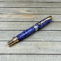 Image 3 of Handmade Purple Dyed Black Ash Burl Rollerball Pen