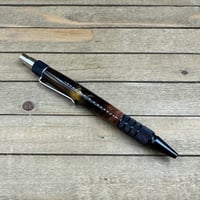 Image 3 of Handcrafted Mesquite Wood Ballpoint Click Pen with Black and Gold Resin