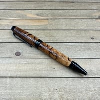 Image 3 of Handmade Spalted English Walnut Ballpoint Pen: Black Chrome Finish
