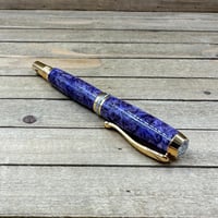 Image 4 of Handmade Purple Dyed Black Ash Burl Rollerball Pen
