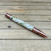 Image 4 of Handmade Fly Fishing Pen made USPS Fly Stamps in Antique Copper