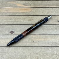 Image 4 of Handcrafted Mesquite Wood Ballpoint Click Pen with Black and Gold Resin