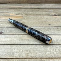 Image 4 of Handmade Buckeye Burl Rollerball Pen with Chrome and Gold Accents