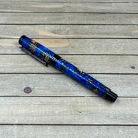 Image 4 of Handcrafted Pine Cone Rollerball Pen in Blue Resin