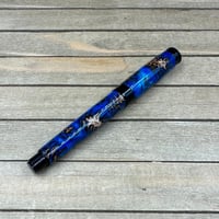 Image 5 of Handcrafted Pine Cone Rollerball Pen in Blue Resin