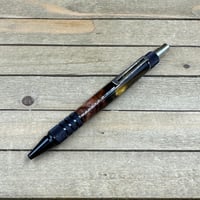 Image 5 of Handcrafted Mesquite Wood Ballpoint Click Pen with Black and Gold Resin