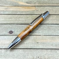 Image 5 of Handmade Plum Reclaimed Wood Ballpoint Pen in Rhodium Hardware 