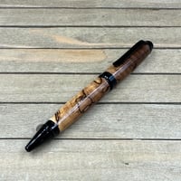 Image 5 of Handmade Spalted English Walnut Ballpoint Pen: Black Chrome Finish