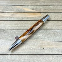 Image 6 of Handmade Plum Reclaimed Wood Ballpoint Pen in Rhodium Hardware 