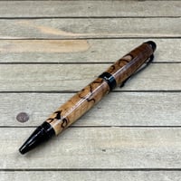 Image 6 of Handmade Spalted English Walnut Ballpoint Pen: Black Chrome Finish