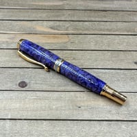 Image 7 of Handmade Purple Dyed Black Ash Burl Rollerball Pen
