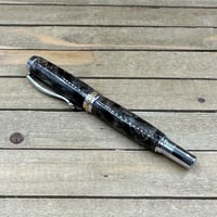 Image 7 of Handmade Buckeye Burl Rollerball Pen with Chrome and Gold Accents