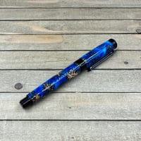 Image 7 of Handcrafted Pine Cone Rollerball Pen in Blue Resin