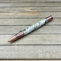 Image 8 of Handmade Fly Fishing Pen made USPS Fly Stamps in Antique Copper