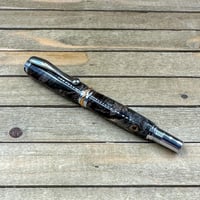 Image 8 of Handmade Buckeye Burl Rollerball Pen with Chrome and Gold Accents