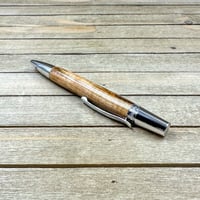 Image 8 of Handmade Plum Reclaimed Wood Ballpoint Pen in Rhodium Hardware 