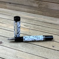 Image 9 of Handmade Fractured Snow White Rollerball Pen