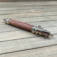 Image 8 of Handcrafted Mesquite Wood Grenade Pen, Gold Accent, Military Gift