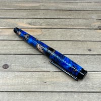 Image 8 of Handcrafted Pine Cone Rollerball Pen in Blue Resin