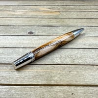 Image 9 of Handmade Plum Reclaimed Wood Ballpoint Pen in Rhodium Hardware 