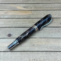 Image 9 of Handmade Buckeye Burl Rollerball Pen with Chrome and Gold Accents