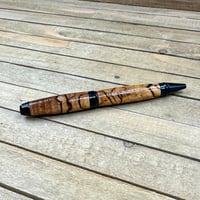Image 9 of Handmade Spalted English Walnut Ballpoint Pen: Black Chrome Finish