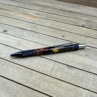 Image 10 of Handcrafted Mesquite Wood Ballpoint Click Pen with Black and Gold Resin