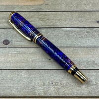 Image 1 of Royal Purple Pinecone Rollerball Pen with Gold Accents