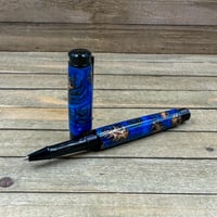 Image 10 of Handcrafted Pine Cone Rollerball Pen in Blue Resin