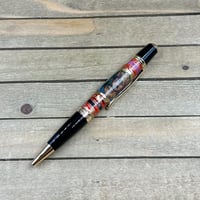 Image 1 of Cigar Label Ballpoint Pen, Handmade Resin Twist Pen, 24k Gold Accents
