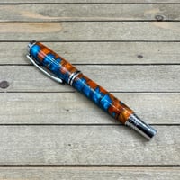 Image 1 of Copper Turquoise Rollerball Pen in Chrome Jr. Gentleman Style