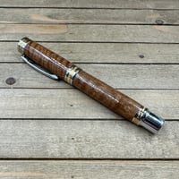 Image 1 of Handmade Curly Satinwood Rollerball Pen with a Hawaiian Theme