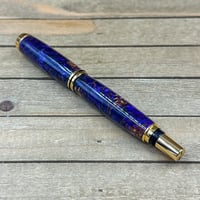 Image 2 of Royal Purple Pinecone Rollerball Pen with Gold Accents