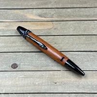 Image 1 of Exotic Sapele and Gunmetal Reclaimed Hardwood Polaris Style Ballpoint Pen