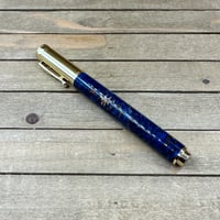 Image 2 of Handcrafted Blue Resin and Pinecone Rollerball Pen 