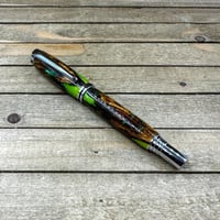 Image 2 of Handcrafted Cholla Cactus Skeleton Rollerball Pen with Candy Apple Green Resin