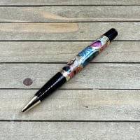 Image 2 of Cigar Label Ballpoint Pen, Handmade Resin Twist Pen, 24k Gold Accents