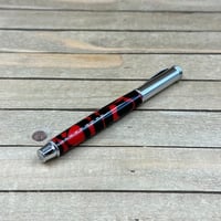 Image 3 of Handmade Red and Black Resin Ballpoint Pen with Chrome Snap Cap Parker Style