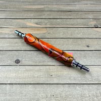 Image 2 of Handcrafted Double Ended Seam Ripper Bright Orange and Black Resin