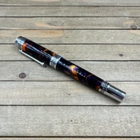 Image 2 of Large Handmade Resin Rollerball Pen with Chrome Accents