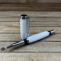 Image 2 of Icicle White Handmade Acrylic Rollerball Pen