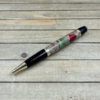Image 2 of Red Rose Laser Inlay Pen – Handcrafted Wood Inlay Ballpoint Pen