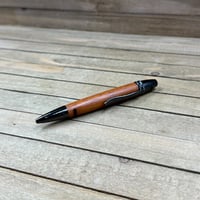 Image 3 of Exotic Sapele and Gunmetal Reclaimed Hardwood Polaris Style Ballpoint Pen