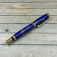 Image 3 of Royal Purple Pinecone Rollerball Pen with Gold Accents