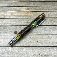 Image 3 of Handcrafted Cholla Cactus Skeleton Rollerball Pen with Candy Apple Green Resin