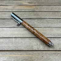 Image 2 of Handcrafted Cherry Burl Fountain Pen, Gilded Steel Nib, Clovis Style
